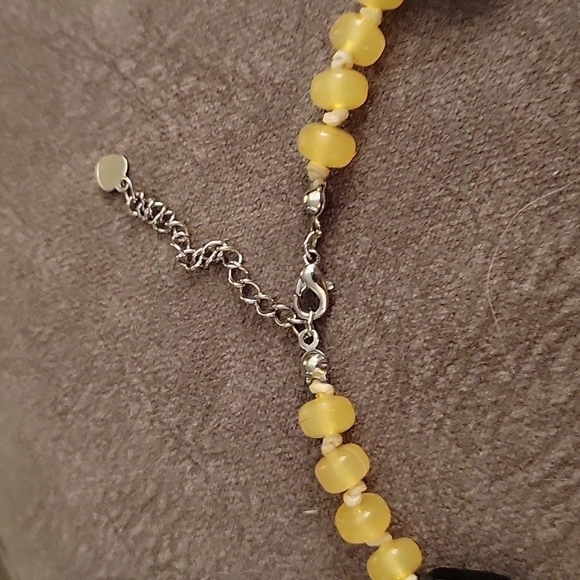 Vtg 1980s Bumblebee Glass Knot Beaded Chunky Statement Necklace - Picture 2 of 5